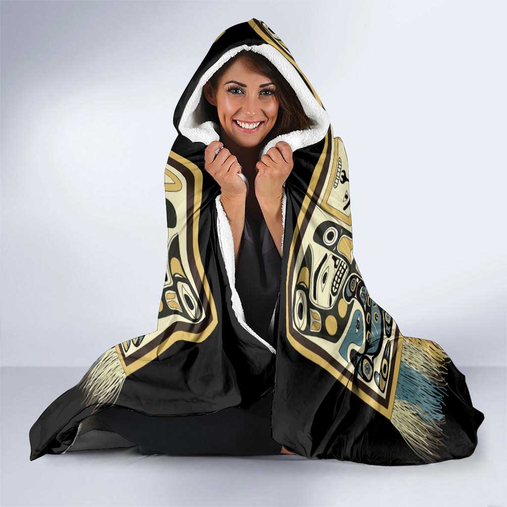 Canada Chilkat Pattern Hooded Blanket Haida Spirit