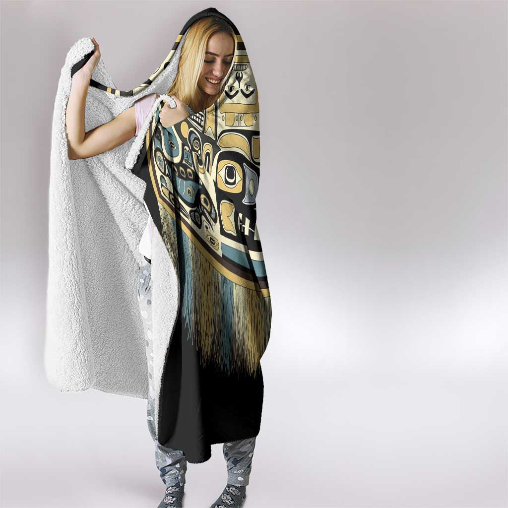 Canada Chilkat Pattern Hooded Blanket Haida Spirit