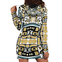 Canada Chilkat Pattern Hoodie Dress Haida Spirit