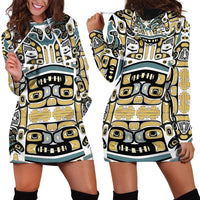 Canada Chilkat Pattern Hoodie Dress Haida Spirit