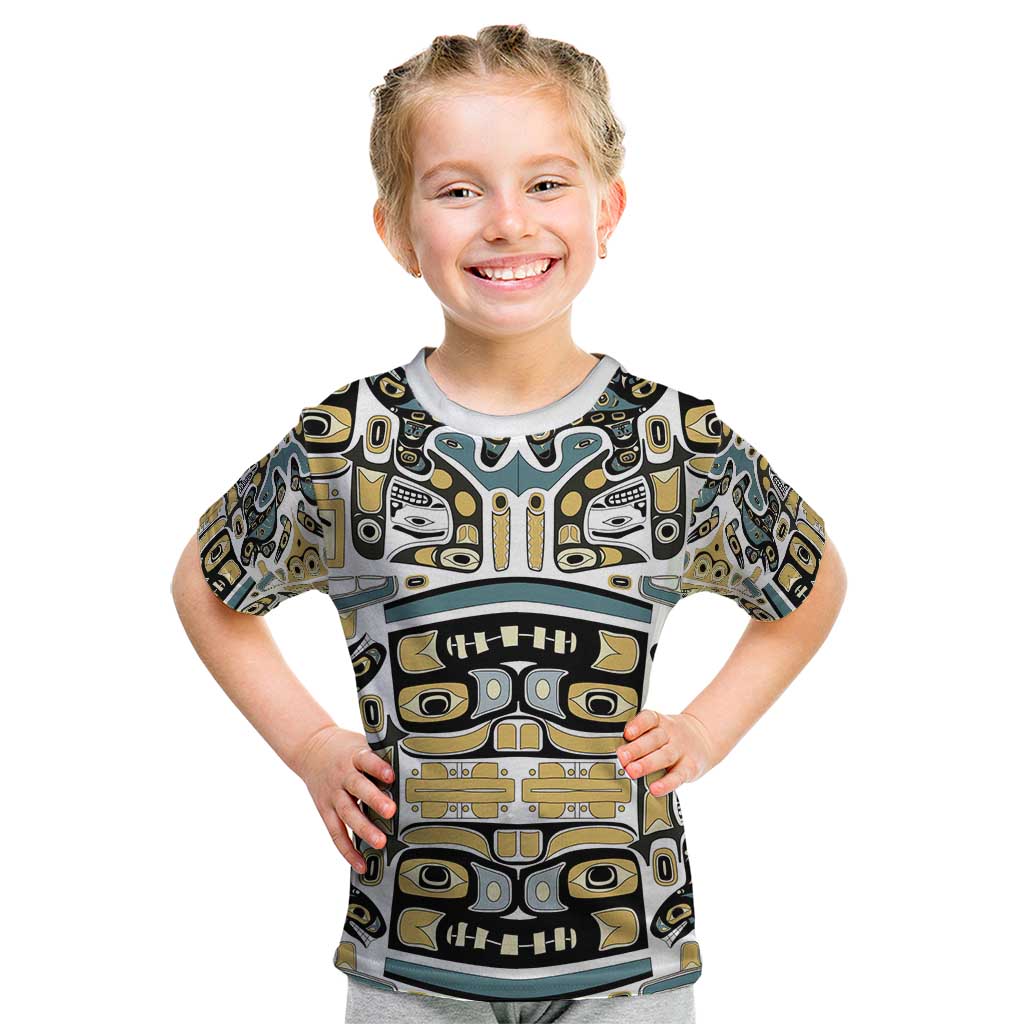 Canada Chilkat Pattern Kid T Shirt Haida Spirit