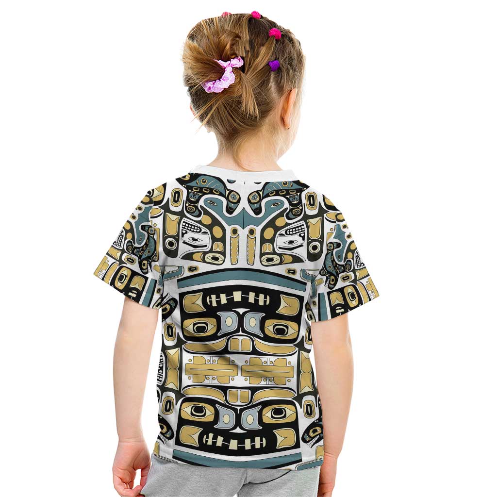 Canada Chilkat Pattern Kid T Shirt Haida Spirit