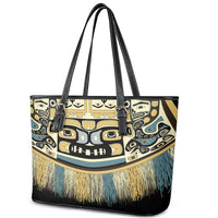 Canada Chilkat Pattern Leather Tote Bag Haida Spirit
