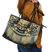 Canada Chilkat Pattern Leather Tote Bag Haida Spirit