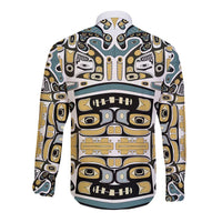 Canada Chilkat Pattern Long Sleeve Button Shirt Haida Spirit