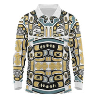 Canada Chilkat Pattern Long Sleeve Polo Shirt Haida Spirit
