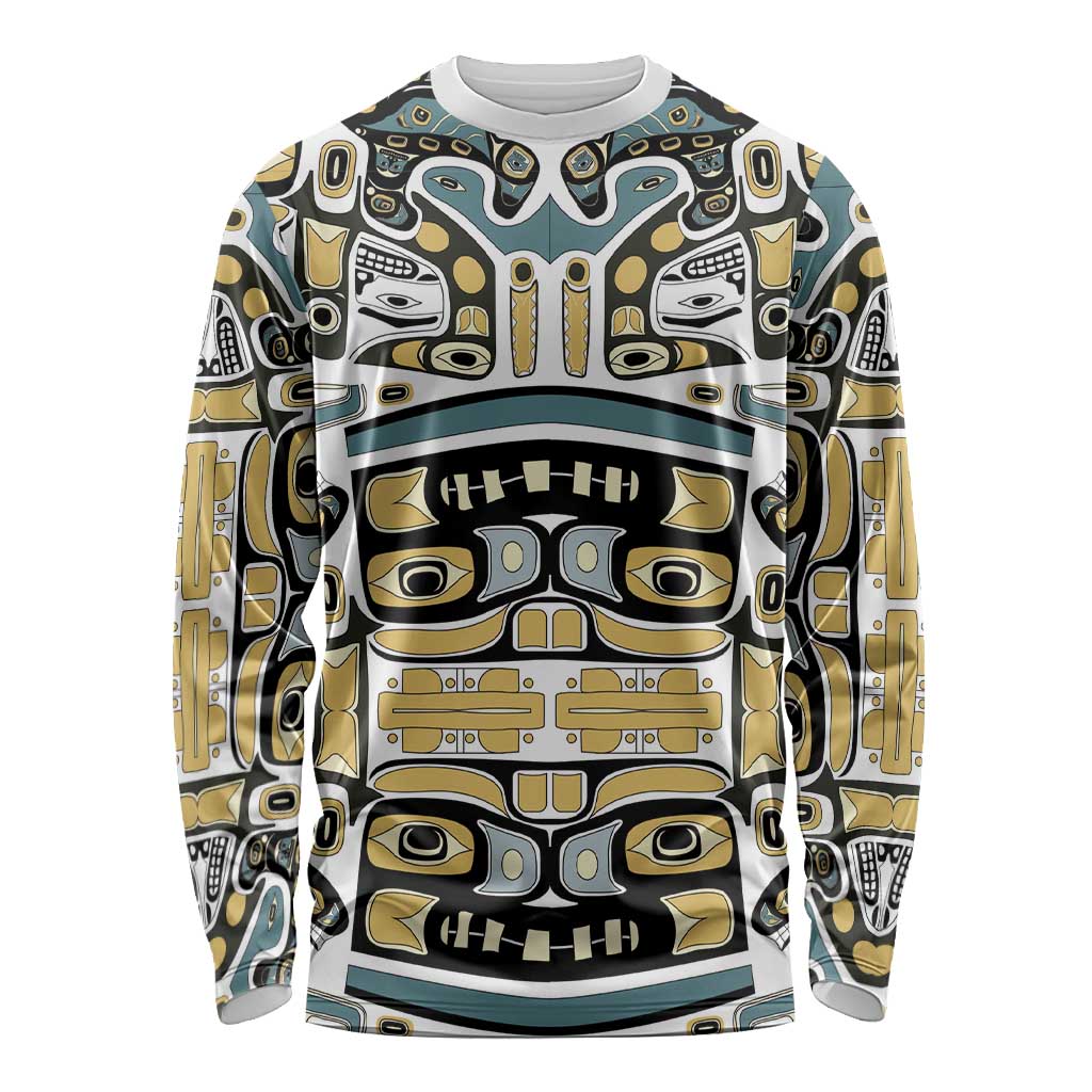 Canada Chilkat Pattern Long Sleeve Shirt Haida Spirit