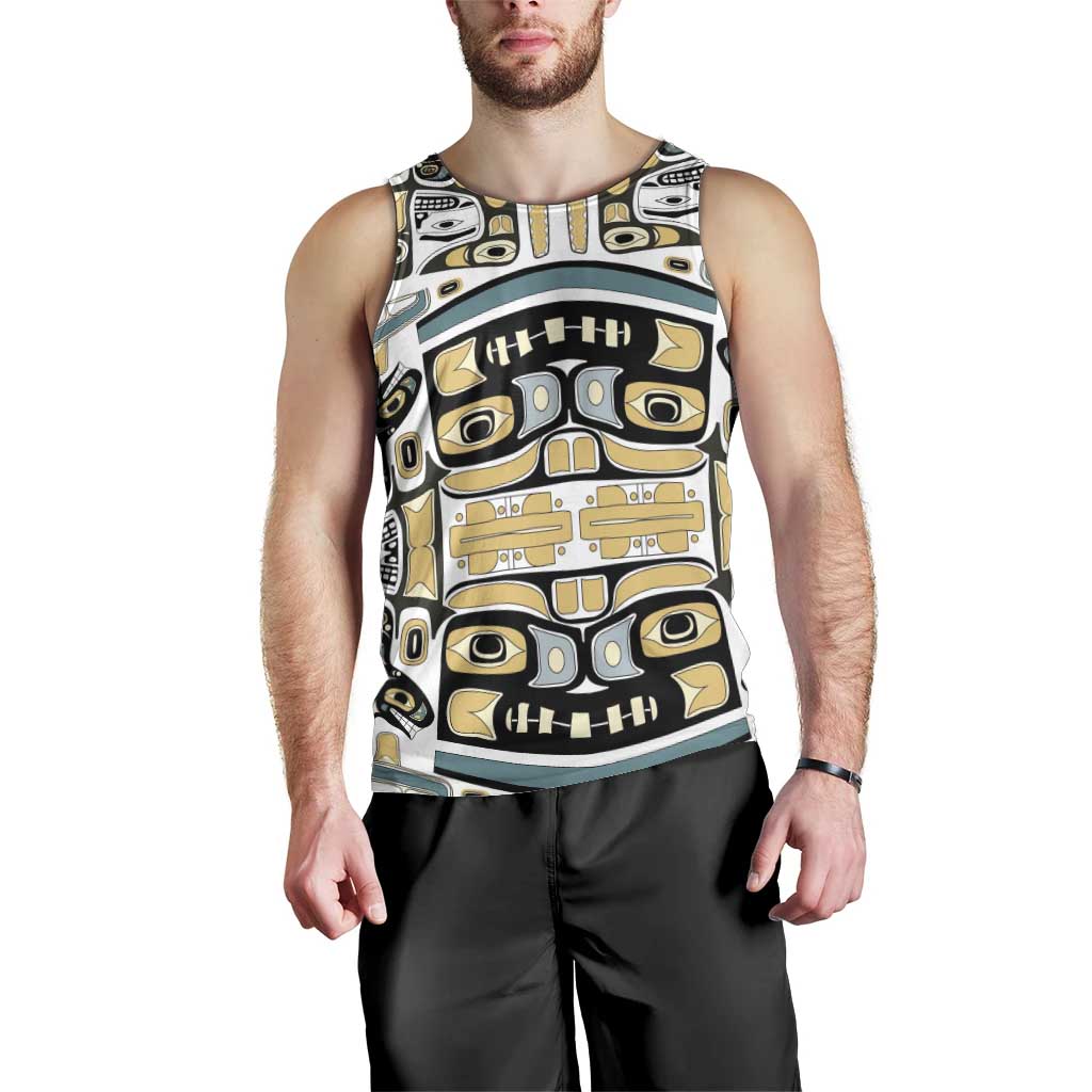 Canada Chilkat Pattern Men Tank Top Haida Spirit
