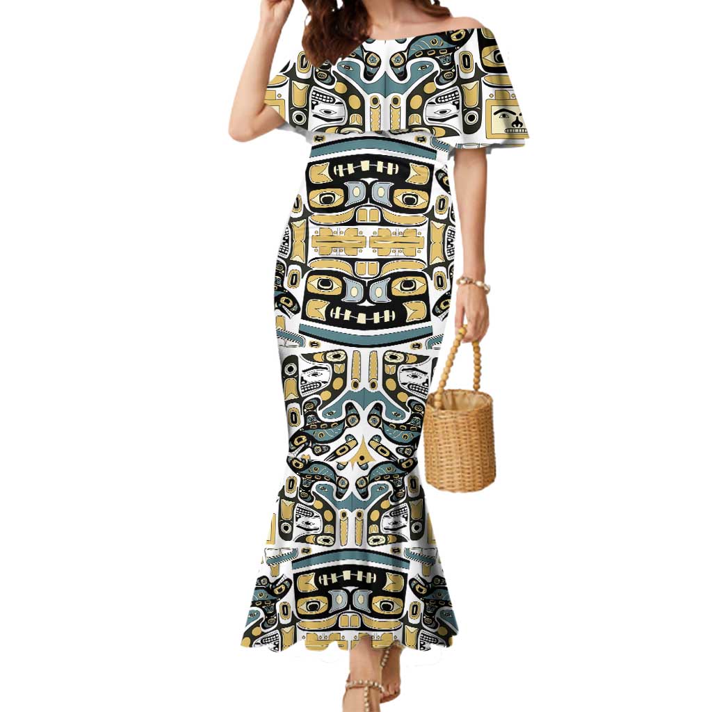 Canada Chilkat Pattern Mermaid Dress Haida Spirit