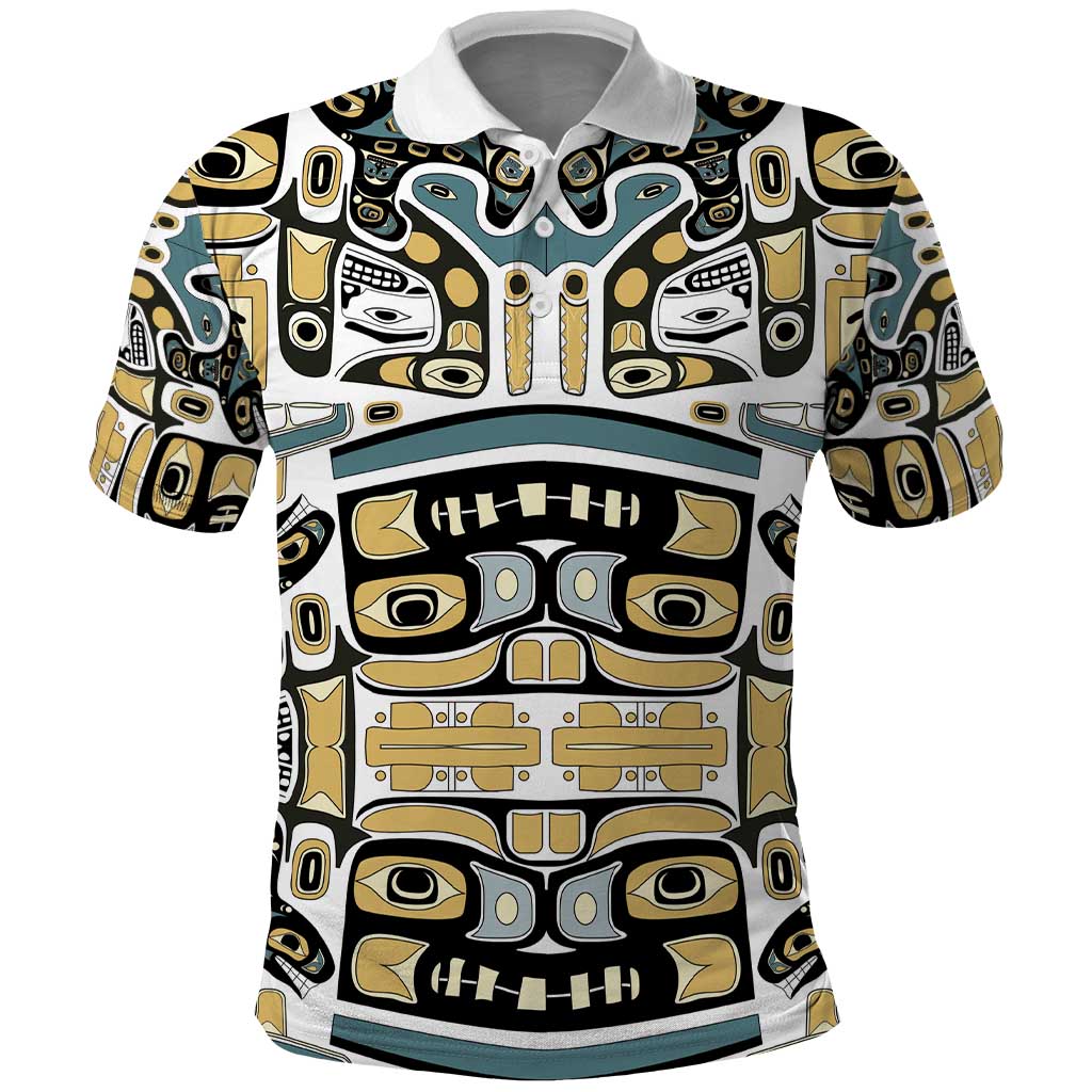 Canada Chilkat Pattern Polo Shirt Haida Spirit