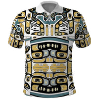 Canada Chilkat Pattern Polo Shirt Haida Spirit