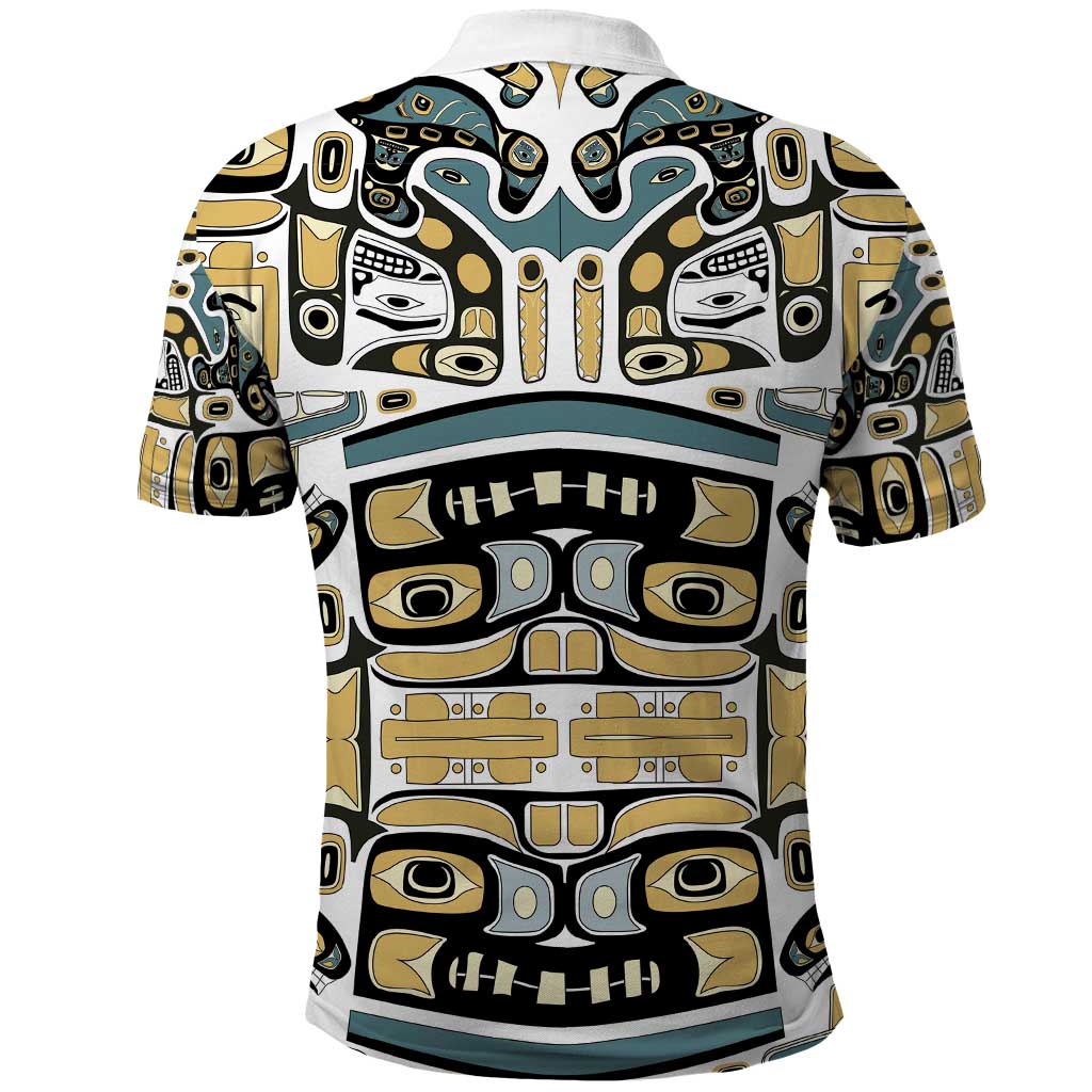 Canada Chilkat Pattern Polo Shirt Haida Spirit