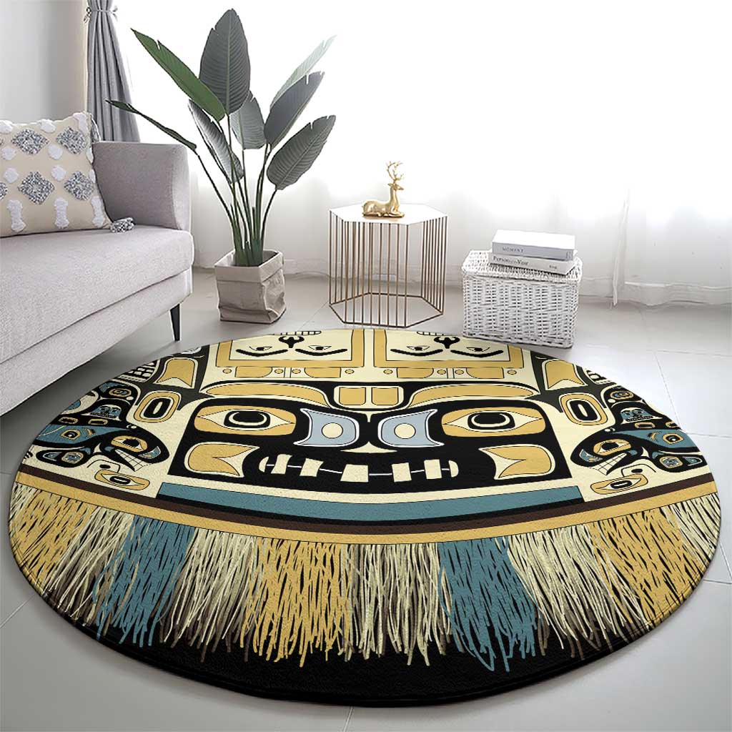 Canada Chilkat Pattern Round Carpet Haida Spirit
