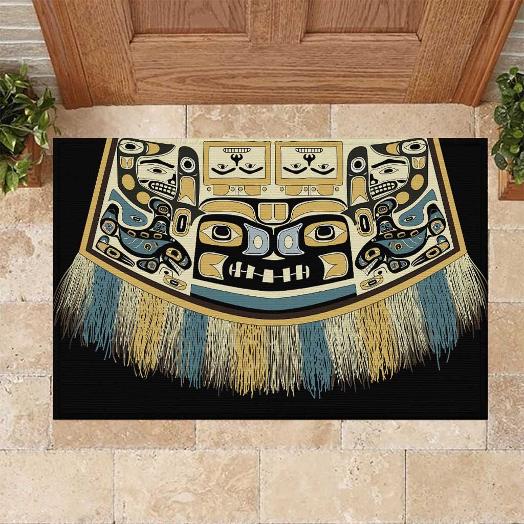 Canada Chilkat Pattern Rubber Doormat Haida Spirit