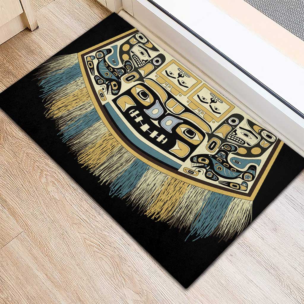 Canada Chilkat Pattern Rubber Doormat Haida Spirit