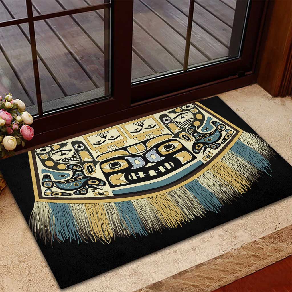 Canada Chilkat Pattern Rubber Doormat Haida Spirit