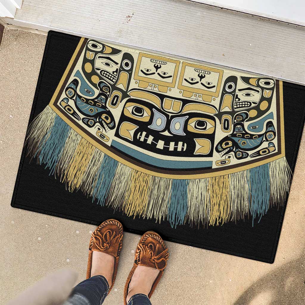 Canada Chilkat Pattern Rubber Doormat Haida Spirit