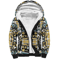 Canada Chilkat Pattern Sherpa Hoodie Haida Spirit