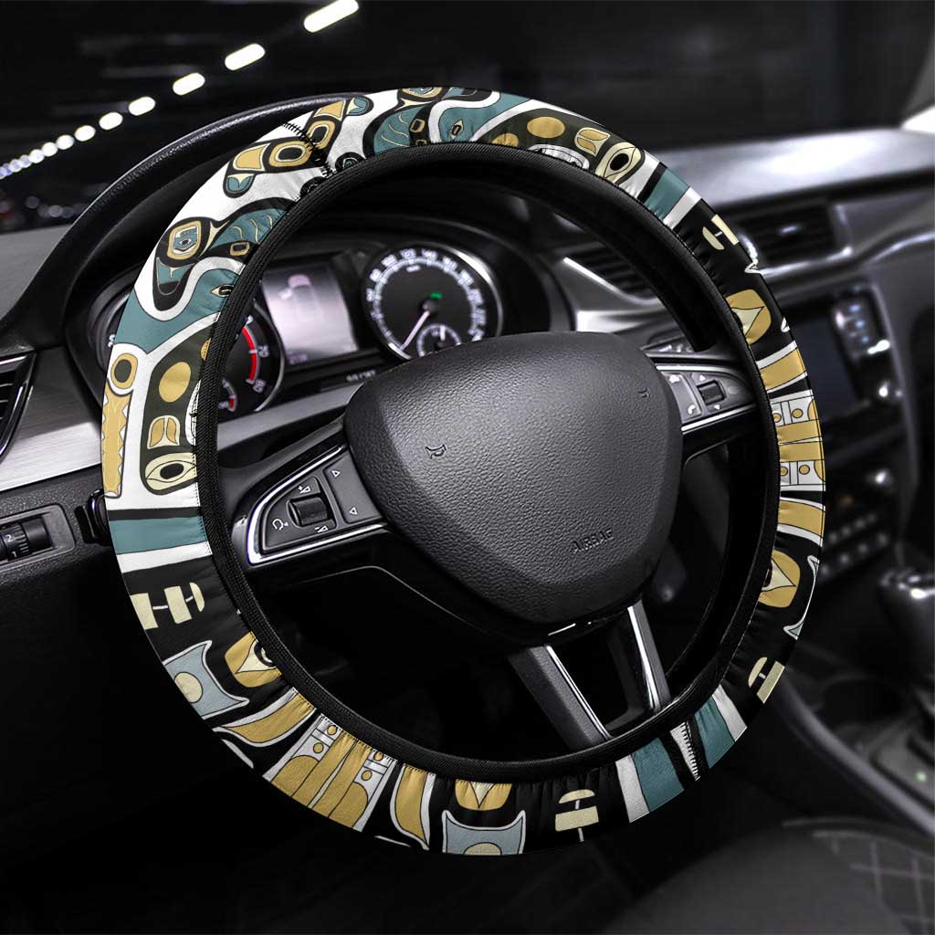 Canada Chilkat Pattern Steering Wheel Cover Haida Spirit