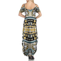 Canada Chilkat Pattern Summer Maxi Dress Haida Spirit