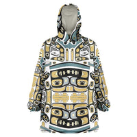 Canada Chilkat Pattern Wearable Blanket Hoodie Haida Spirit