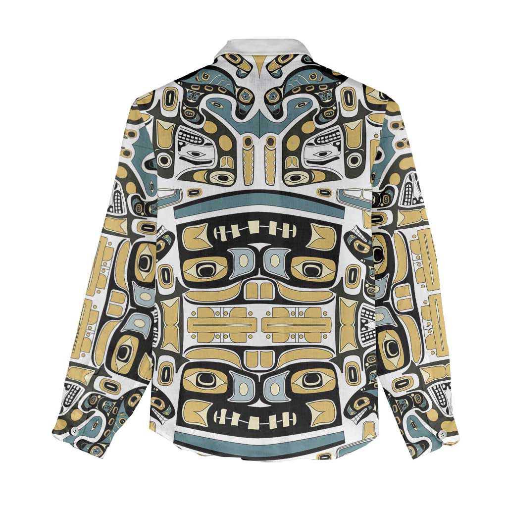 Canada Chilkat Pattern Women Casual Shirt Haida Spirit