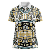 Canada Chilkat Pattern Women Polo Shirt Haida Spirit