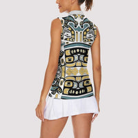 Canada Chilkat Pattern Women Sleeveless Polo Shirt Haida Spirit