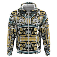 Canada Chilkat Pattern Zip Hoodie Haida Spirit