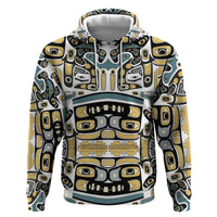 Canada Chilkat Pattern Zip Hoodie Haida Spirit