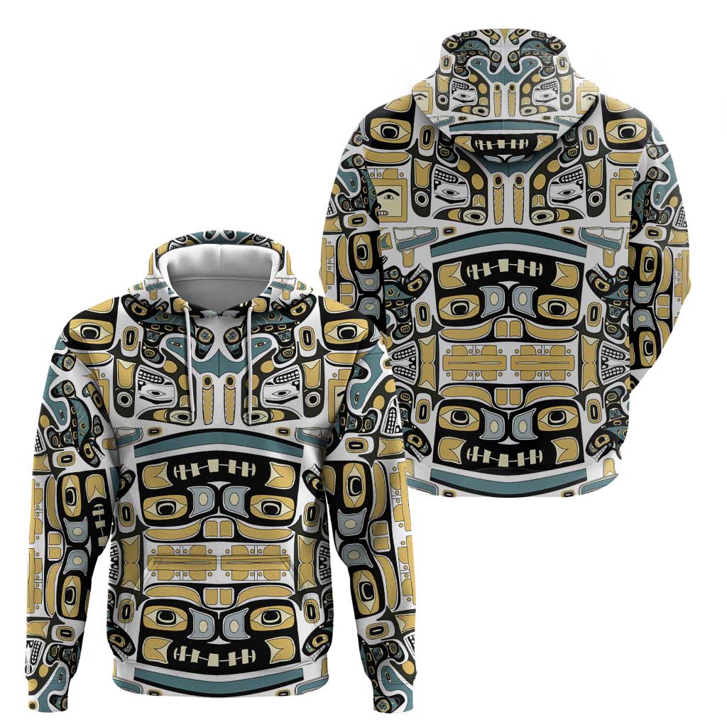 Canada Chilkat Pattern Zip Hoodie Haida Spirit