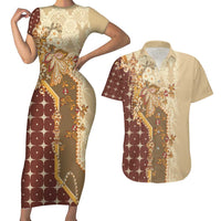 Mughal Empire Motif Unique Couples Matching Short Sleeve Bodycon Dress and Hawaiian Shirt