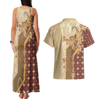 Mughal Empire Motif Unique Couples Matching Tank Maxi Dress and Hawaiian Shirt