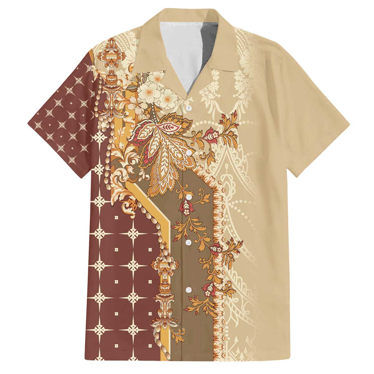Mughal Empire Motif Unique Family Matching Off The Shoulder Long Sleeve Dress and Hawaiian Shirt