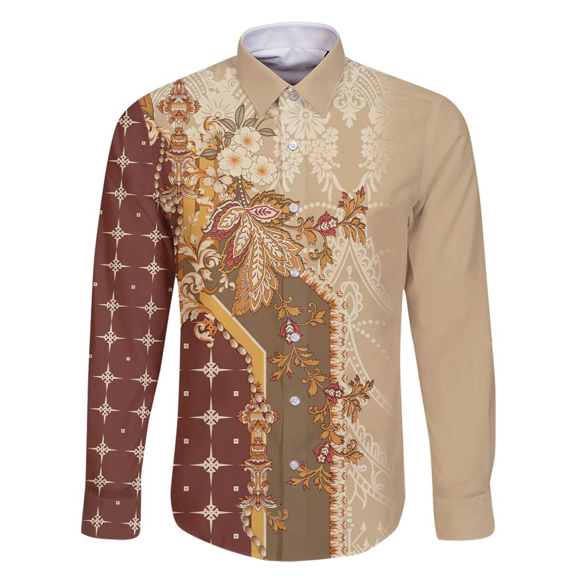 Mughal Empire Motif Unique Family Matching Off The Shoulder Long Sleeve Dress and Hawaiian Shirt