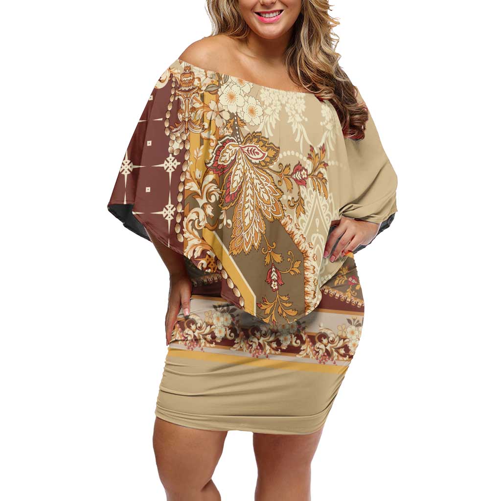 Mughal Empire Motif Unique Family Matching Off Shoulder Short Dress and Hawaiian Shirt