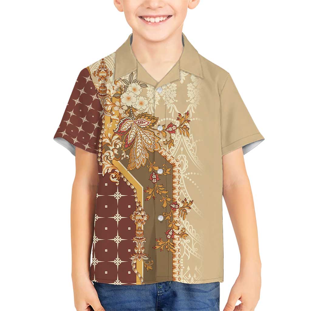 Mughal Empire Motif Unique Family Matching Off Shoulder Short Dress and Hawaiian Shirt