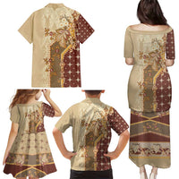 Mughal Empire Motif Unique Family Matching Puletasi and Hawaiian Shirt