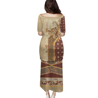 Mughal Empire Motif Unique Family Matching Puletasi and Hawaiian Shirt