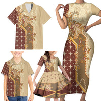 Mughal Empire Motif Unique Family Matching Short Sleeve Bodycon Dress and Hawaiian Shirt