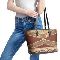 Mughal Empire Motif Unique Leather Tote Bag