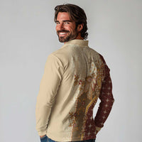 Mughal Empire Motif Unique Long Sleeve Polo Shirt