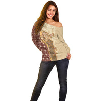 Mughal Empire Motif Unique Off Shoulder Sweater