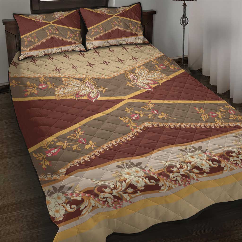 Mughal Empire Motif Unique Quilt Bed Set