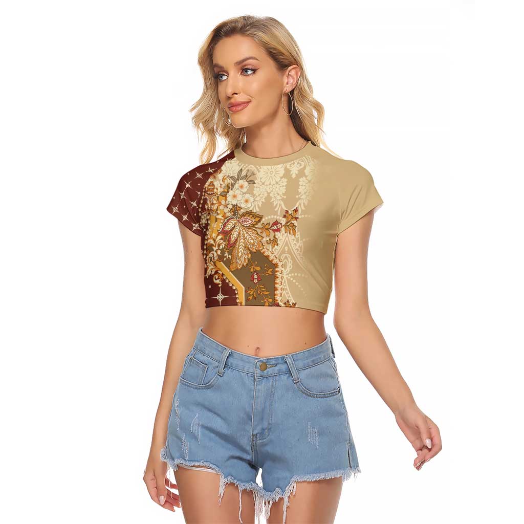 Mughal Empire Motif Unique Raglan Cropped T Shirt