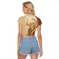 Mughal Empire Motif Unique Raglan Cropped T Shirt