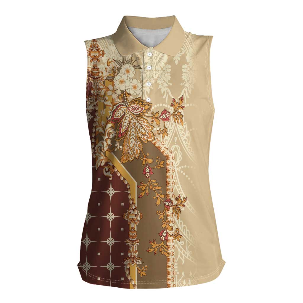 Mughal Empire Motif Unique Women Sleeveless Polo Shirt