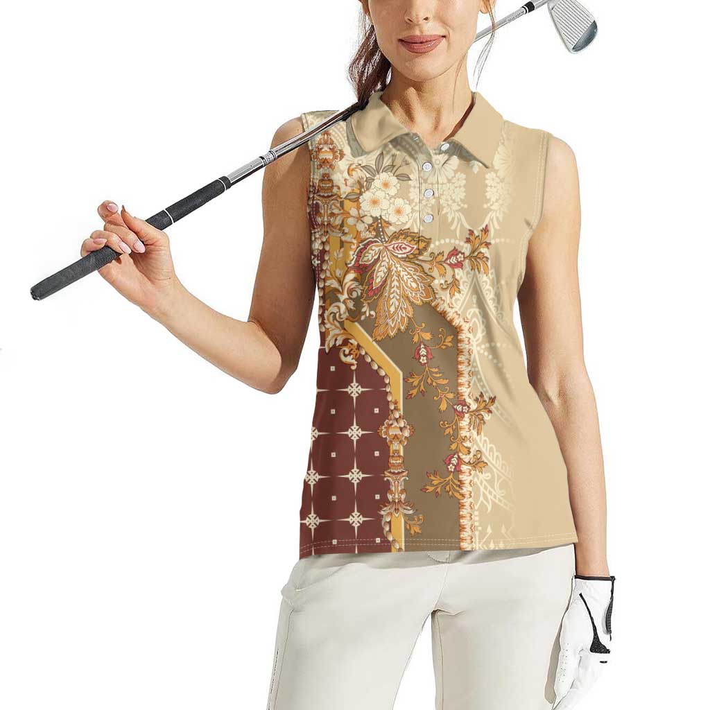 Mughal Empire Motif Unique Women Sleeveless Polo Shirt