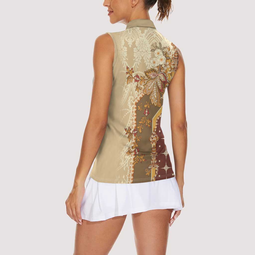 Mughal Empire Motif Unique Women Sleeveless Polo Shirt