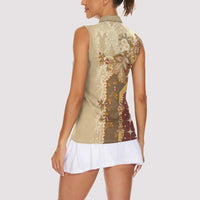 Mughal Empire Motif Unique Women Sleeveless Polo Shirt